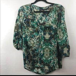 Zara Emerald Green Kaleidoscope Blouse Medium